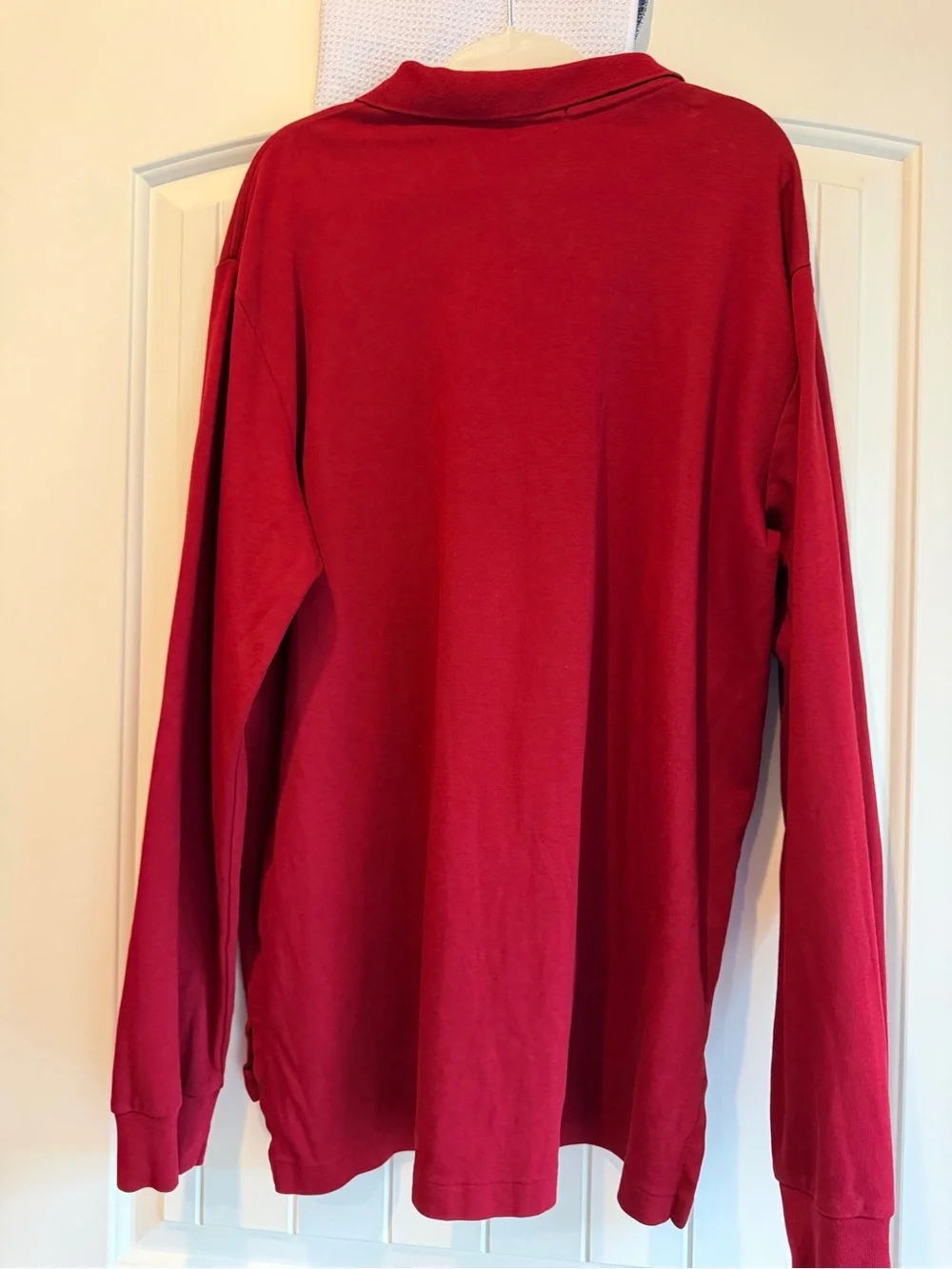 Polo Ralph Lauren Men’s Long Sleeve Polo Shirt Red Custom Fit XL 100% Cotton